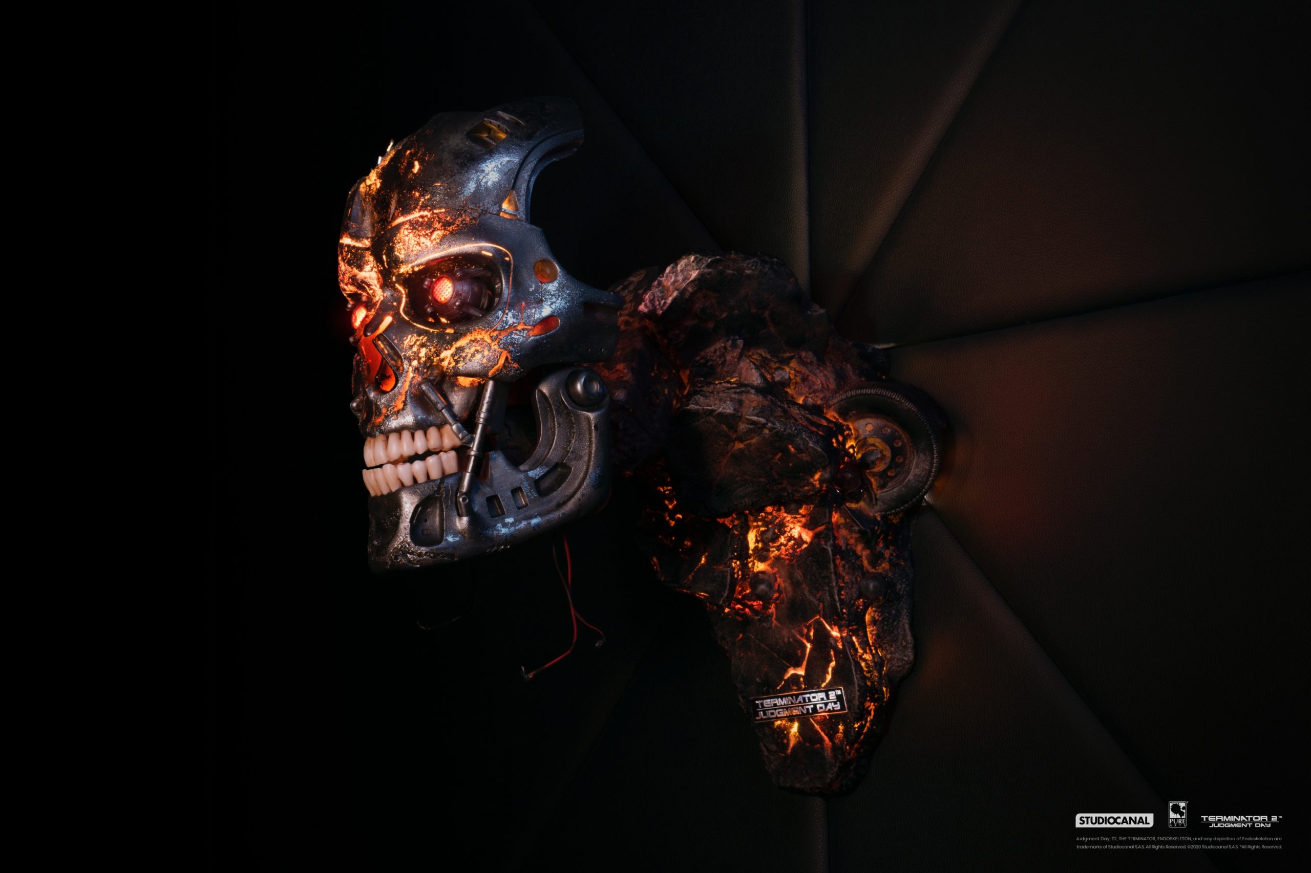 terminator 2 skull on fire