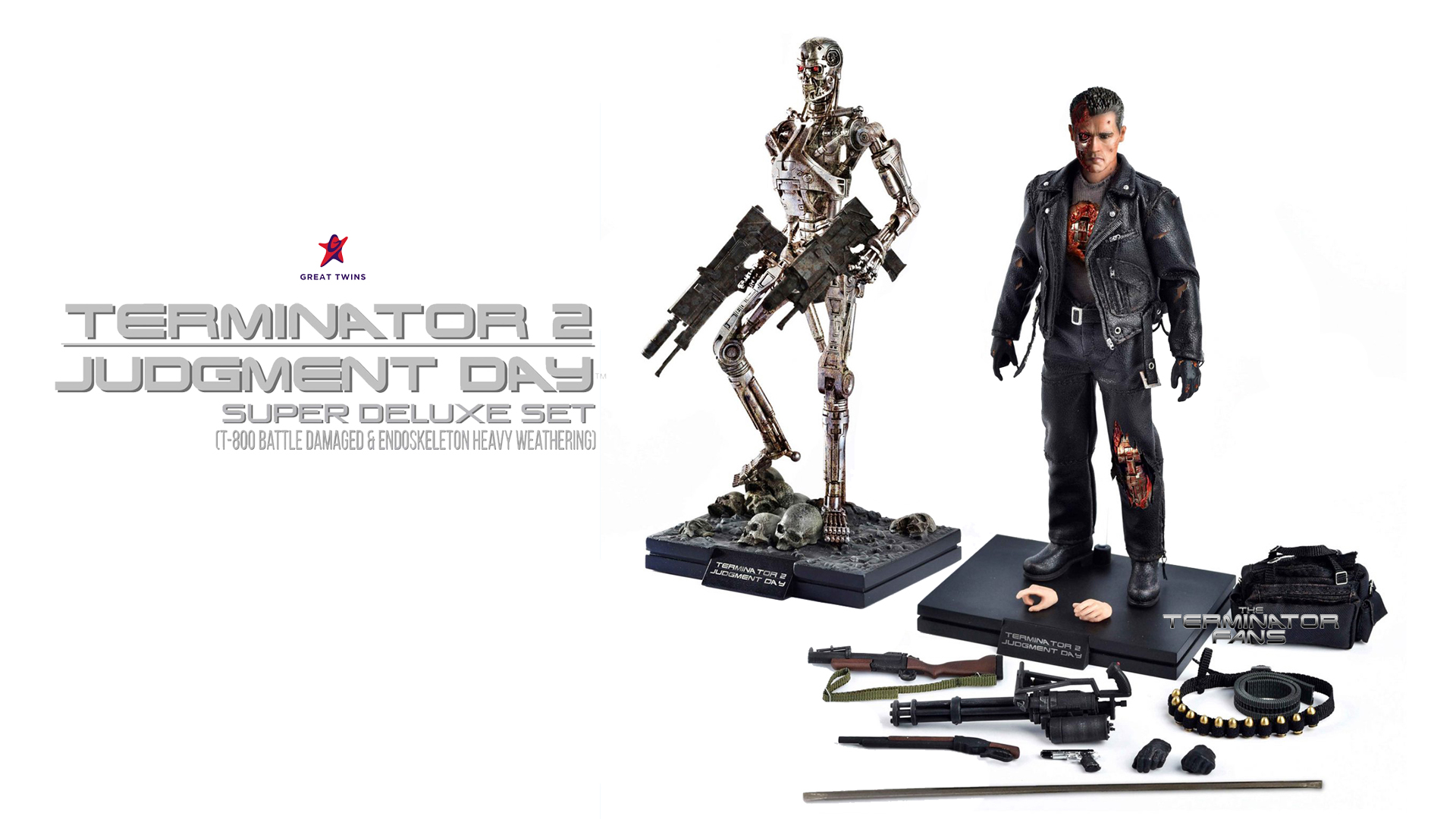 TERMINATOR JUDGMENT DAY T CSM Endoskeleton SUPER DELUXE SET By GREAT TWINS